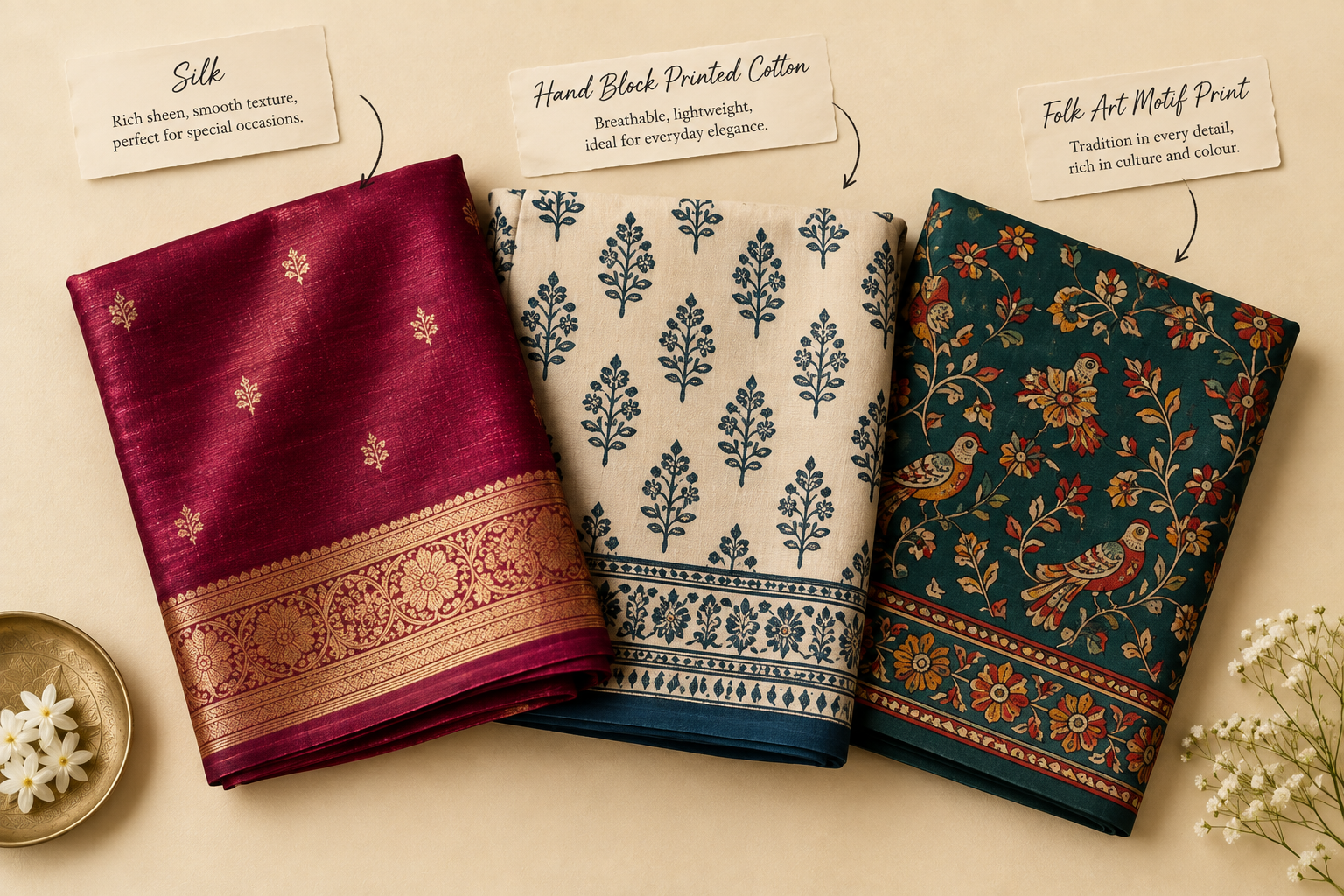 Silk, Block Print, or Folk Art: Choosing Your First Shukra Saree