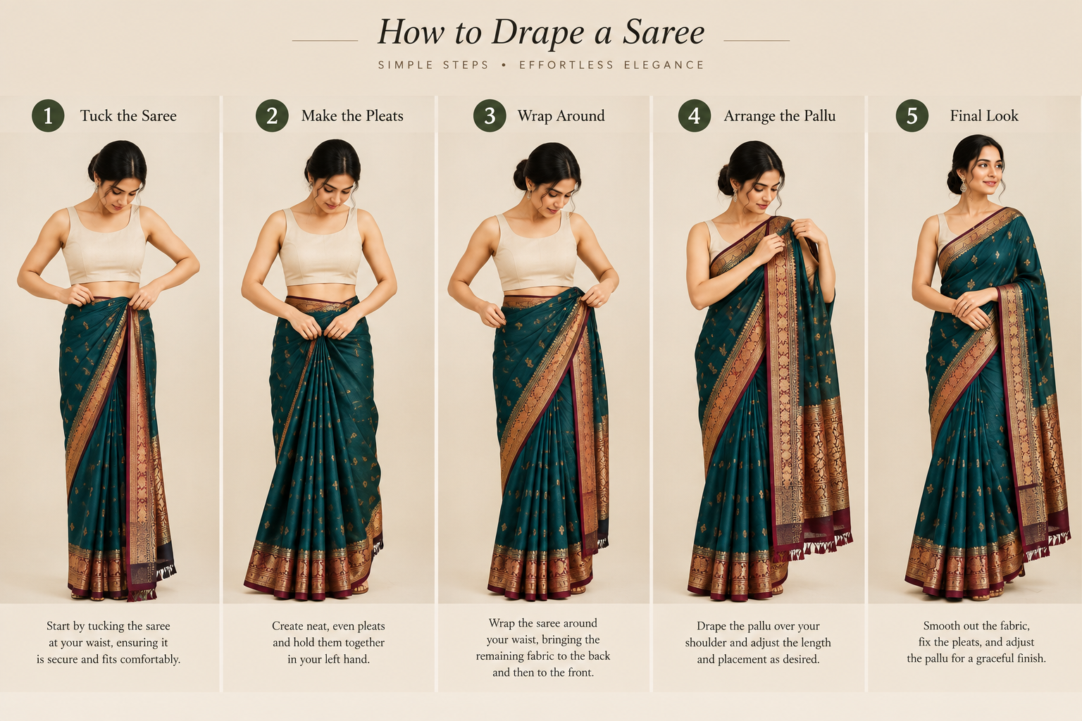 How to Drape a Saree in Under 10 Minutes, No Pins Required